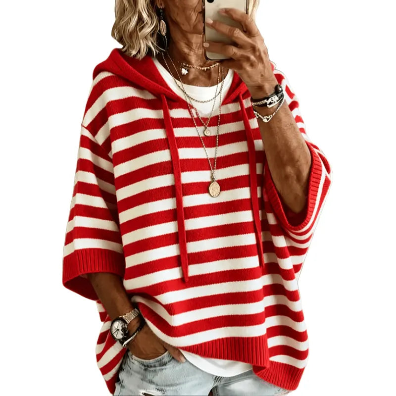 Leontine - gestreifter Strickhoodie