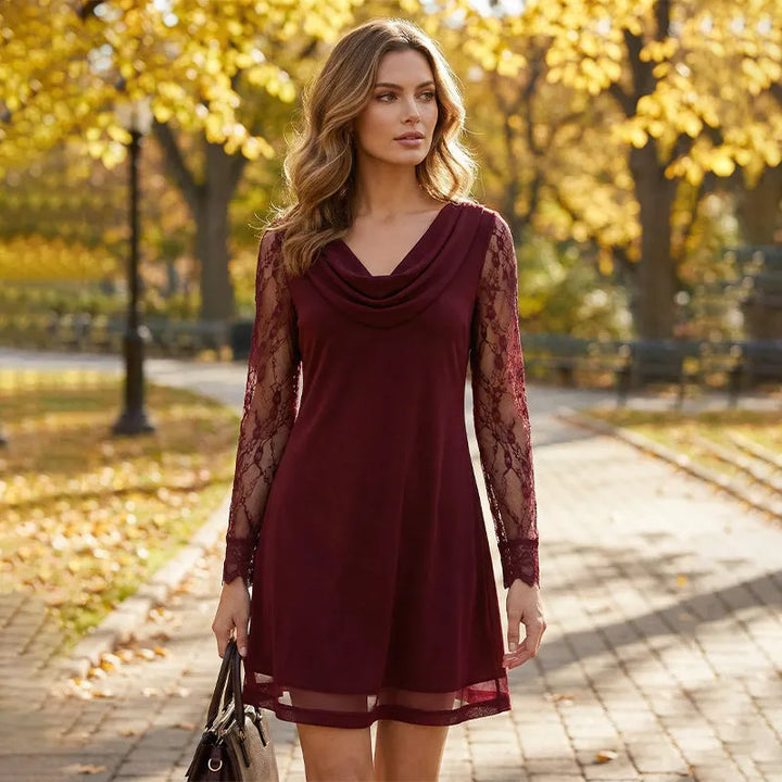 Zarellia - Elegantes Minikleid mit Ärmeln aus Spitze