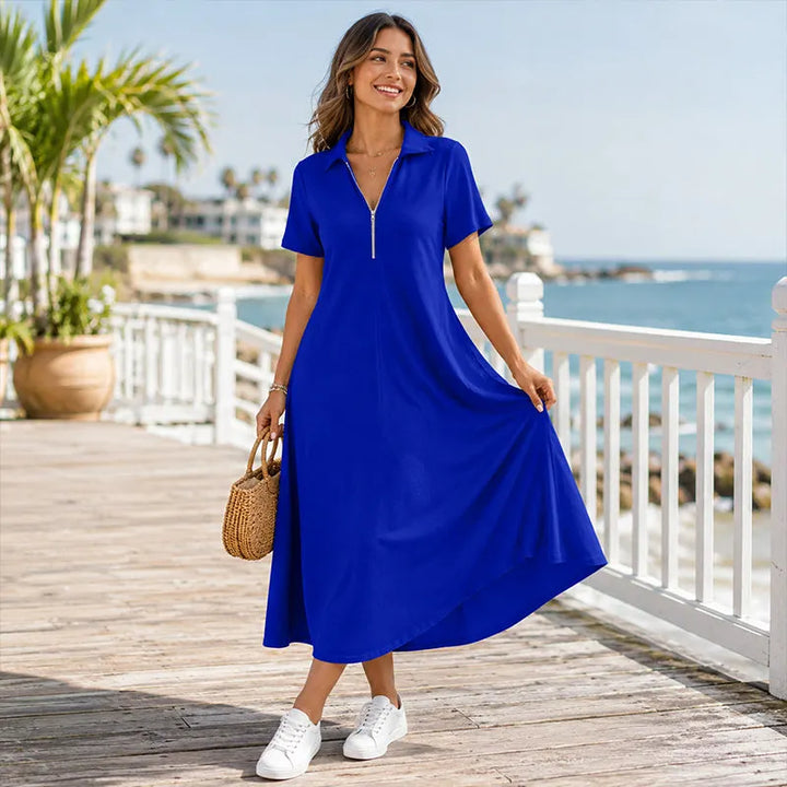 Primelle - Softtouch-Maxikleid mit Reißverschluss am Ausschnitt