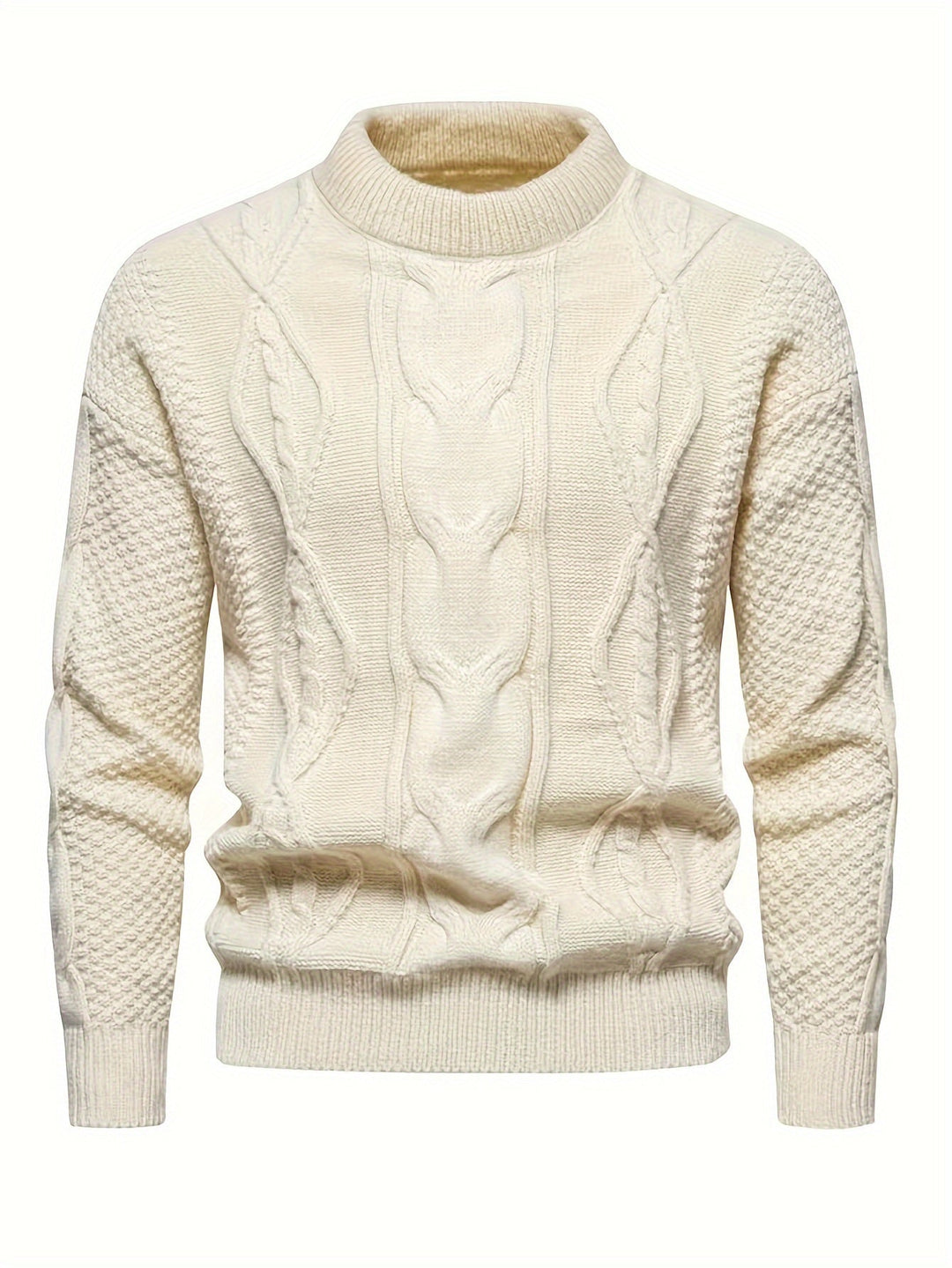 Kael - Zopfmuster-Pullover mit Stehkragen