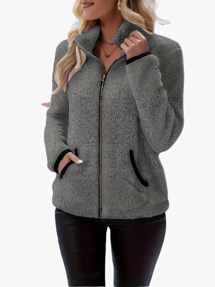 Adria - Sherpa-Fleecejacke mit Stehkragen