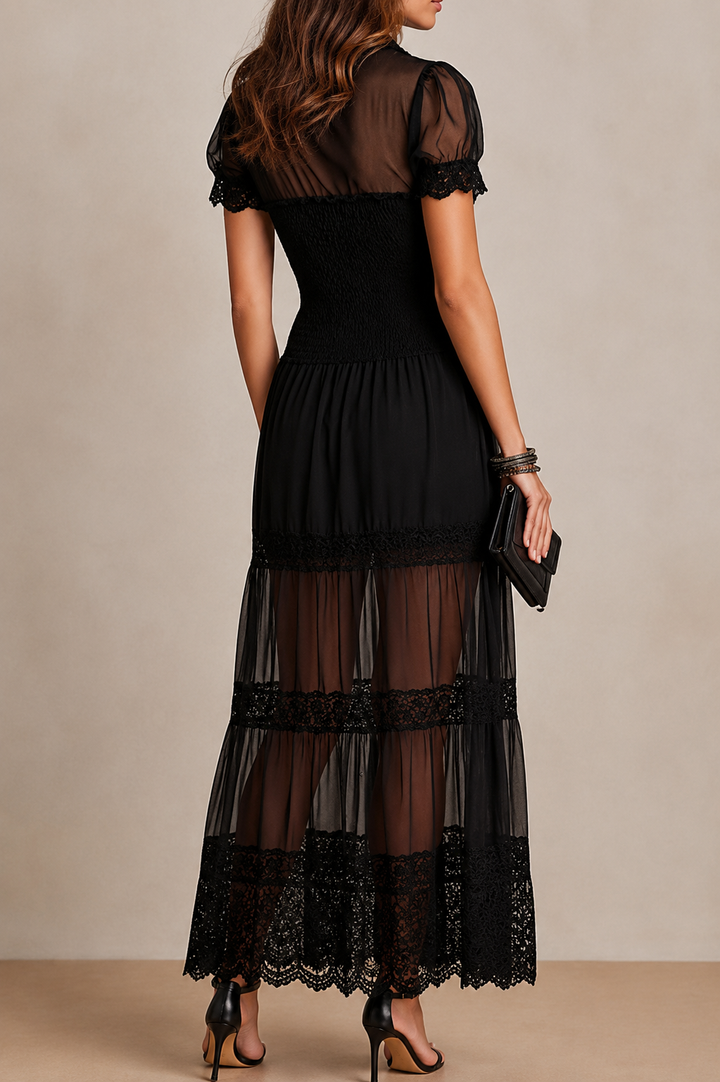 Faylora - Elegantes Kleid mit transparenten Spitzenärmeln