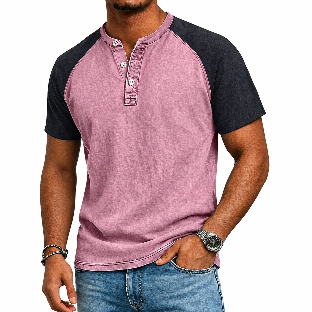 Edgehill - Henley-Shirt mit Vintage-Waschung