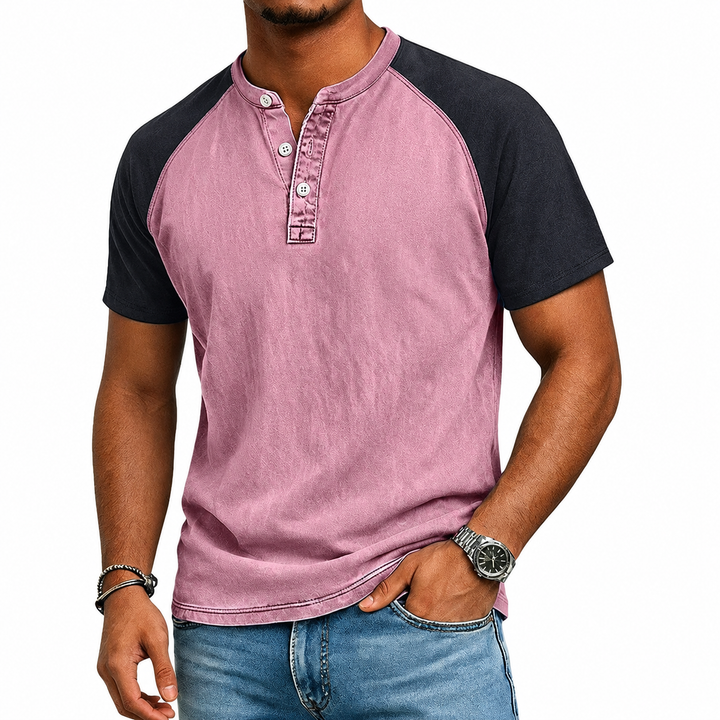 Edgehill - Henley-Shirt mit Vintage-Waschung