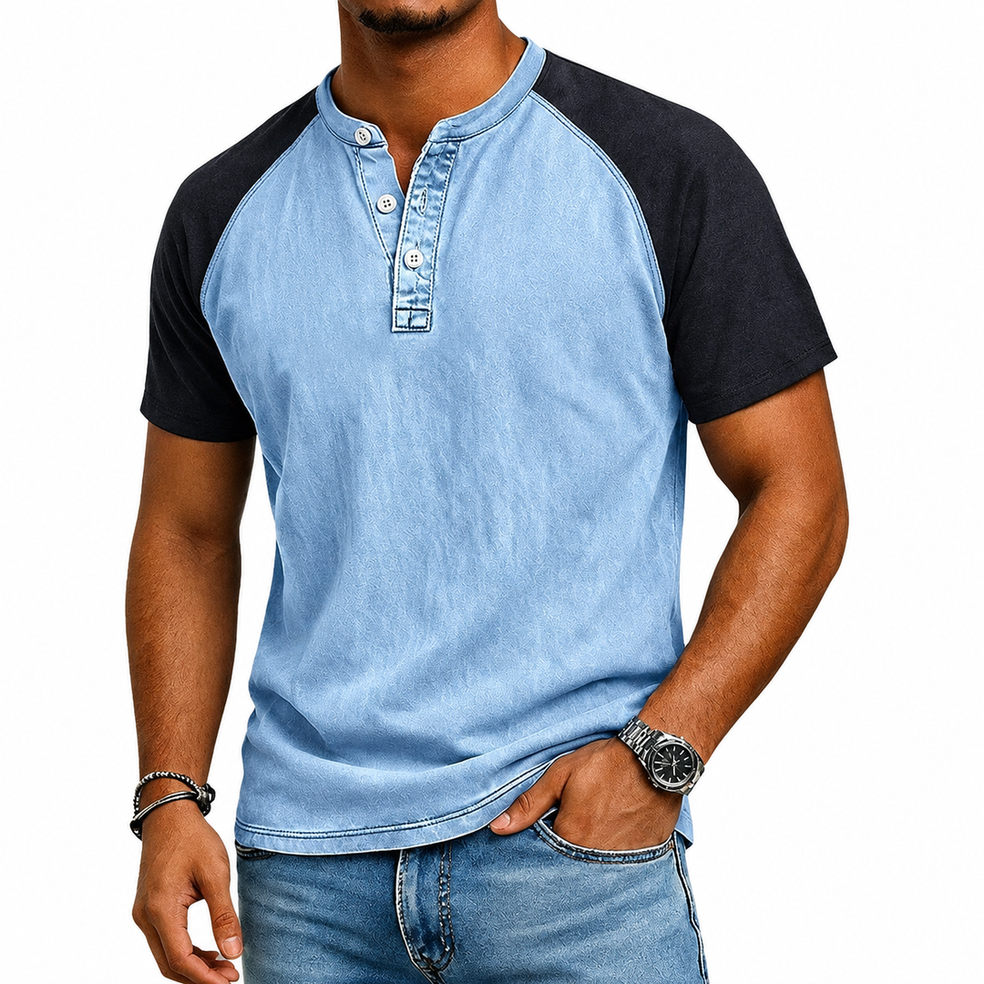 Edgehill - Henley-Shirt mit Vintage-Waschung