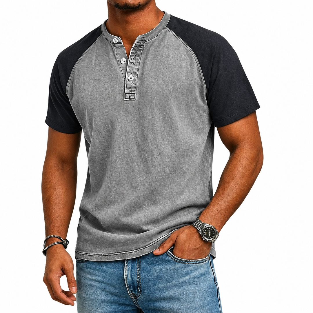 Edgehill - Henley-Shirt mit Vintage-Waschung