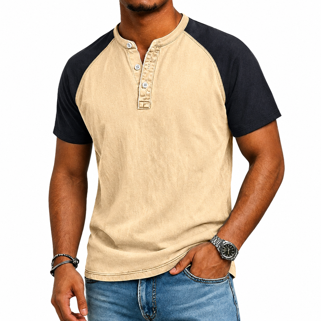Edgehill - Henley-Shirt mit Vintage-Waschung