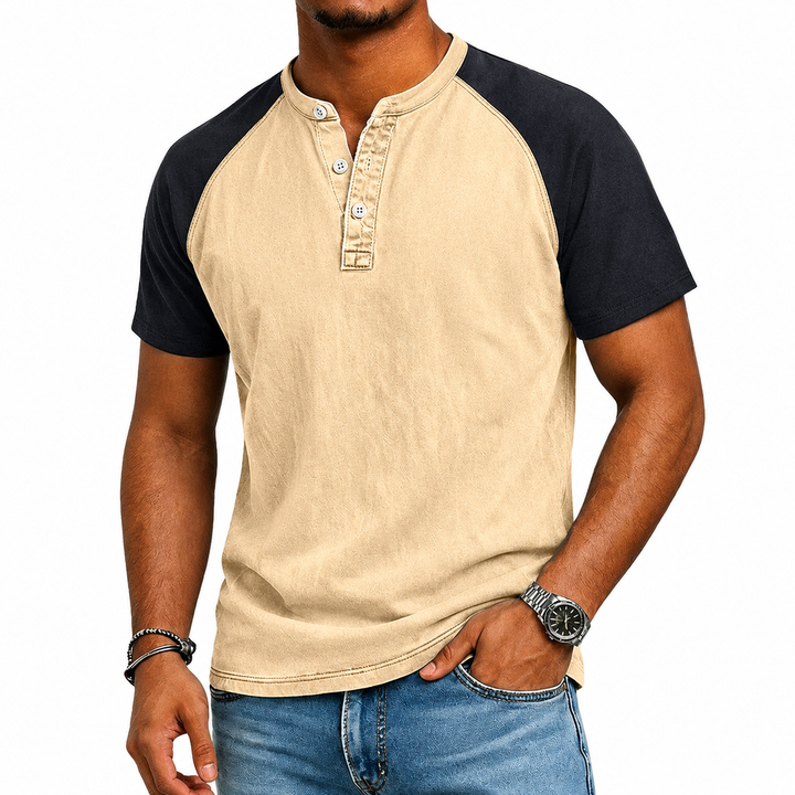 Edgehill - Henley-Shirt mit Vintage-Waschung