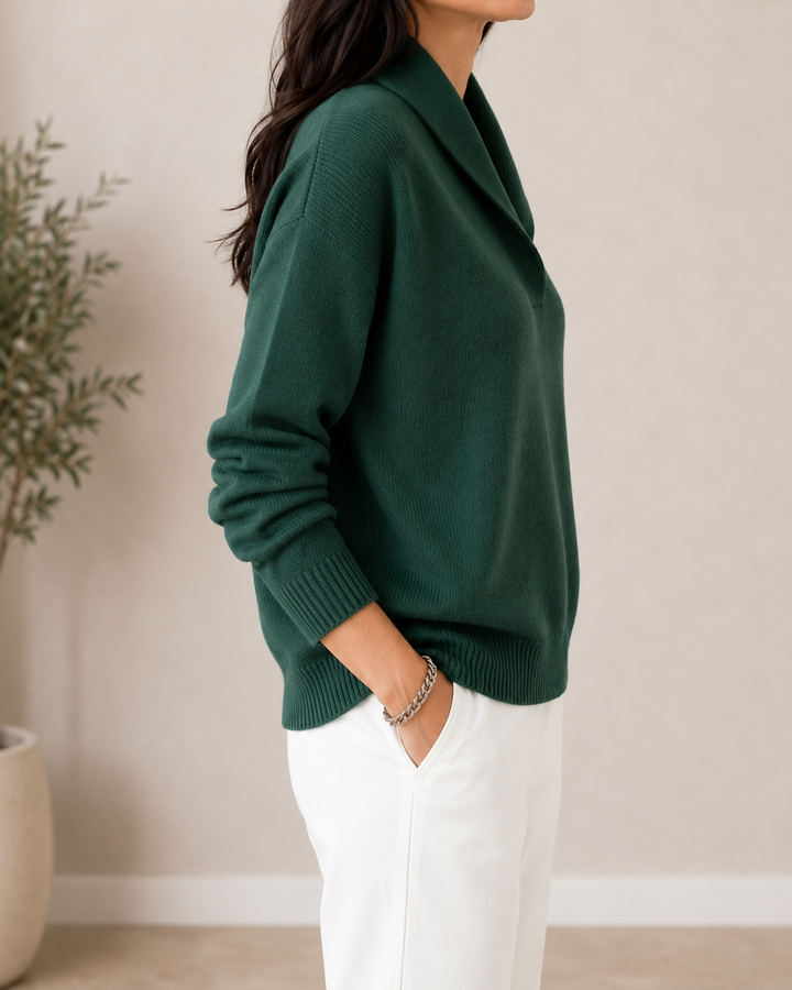 Amandina - Weicher V-Ausschnitt-Pullover