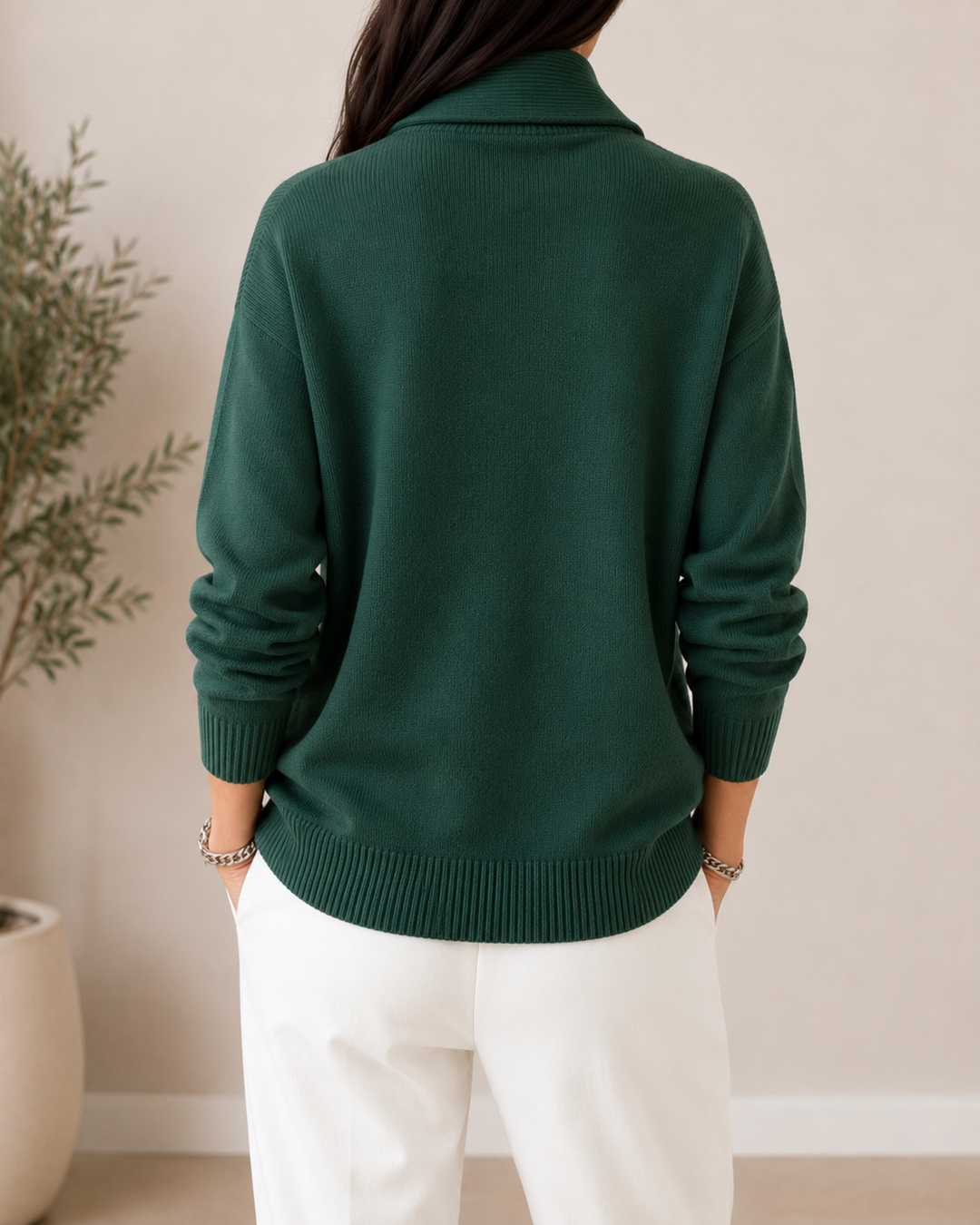 Amandina - Weicher V-Ausschnitt-Pullover
