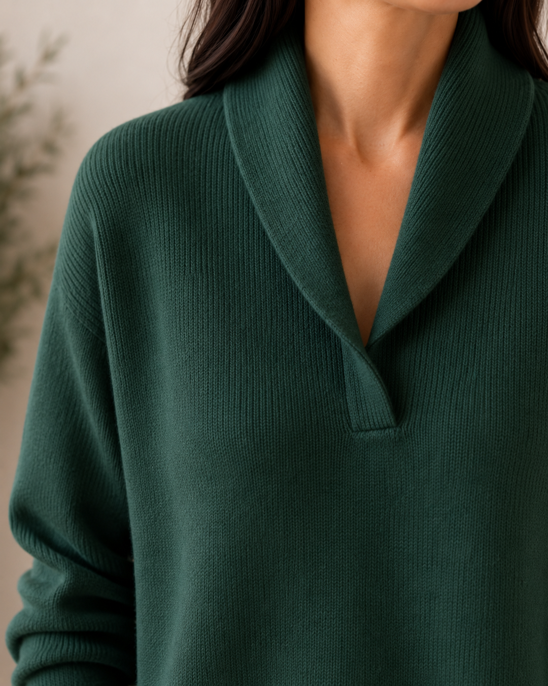 Amandina - Weicher V-Ausschnitt-Pullover