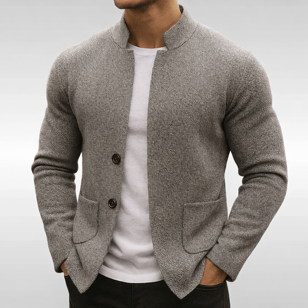 Eldhaven - Strukturierter Blazer mit Mandarin-Kragen