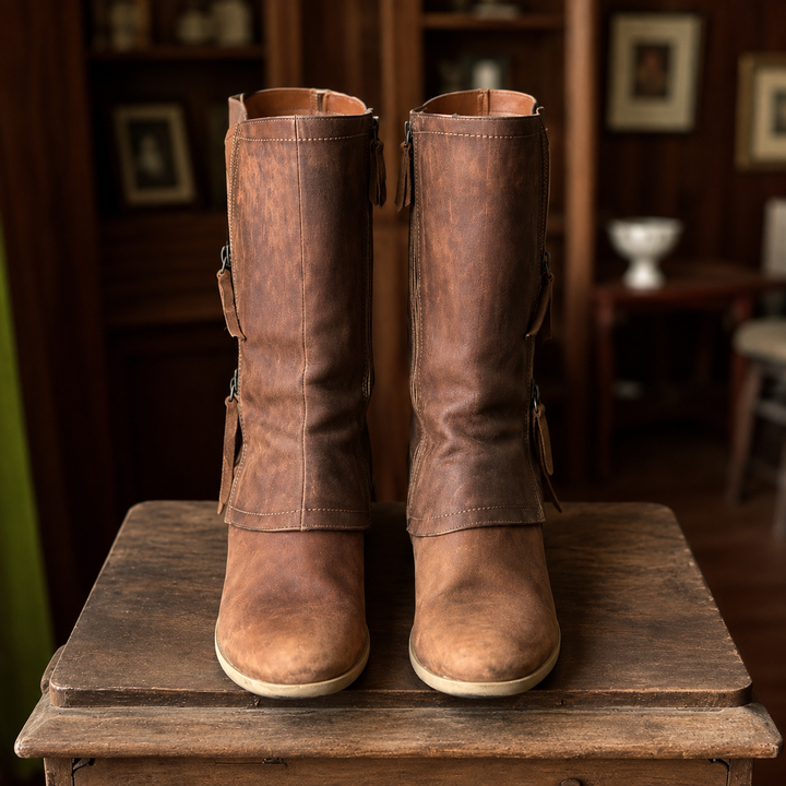 Mairead - Premium-Blockabsatz-Stiefel in Wadenhöhe