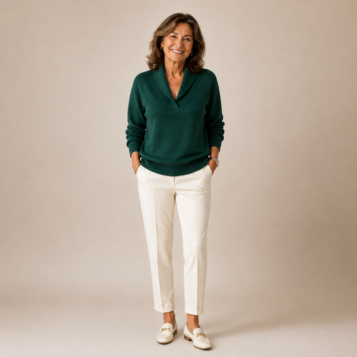 Amandina - Weicher V-Ausschnitt-Pullover