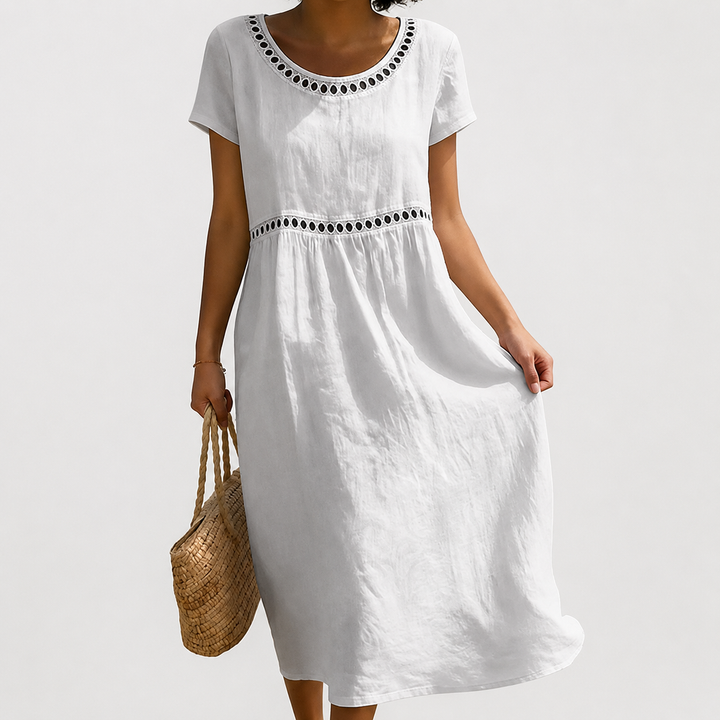 Anissa - Besticktes Softtouch-Midikleid