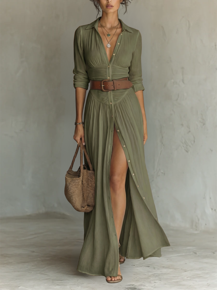 Melusine - Leichtes Maxikleid mit Gürtel