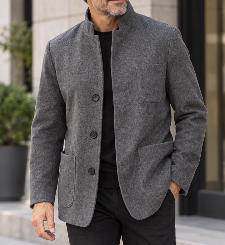 Eldhaven - Strukturierter Blazer mit Mandarin-Kragen