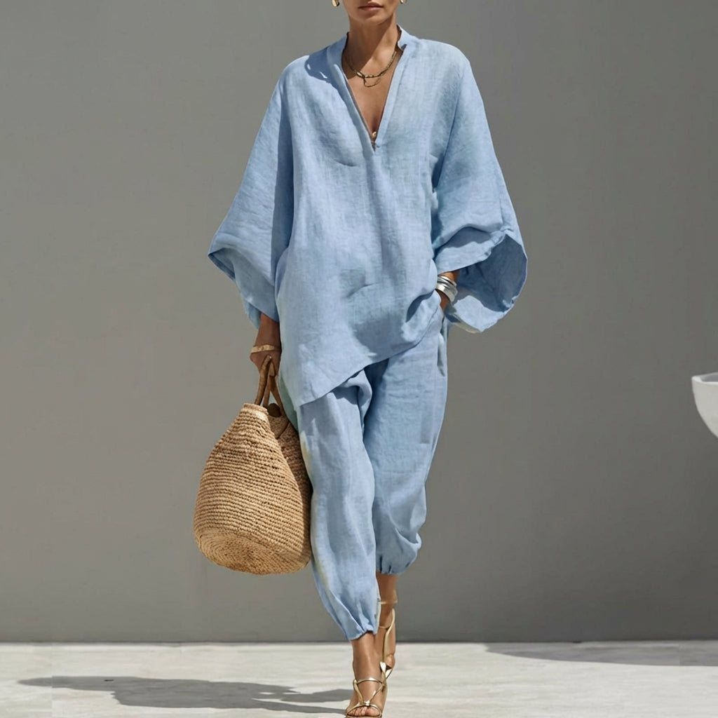 Millie - Luftiges Zweiteiler-Set aus Leinen