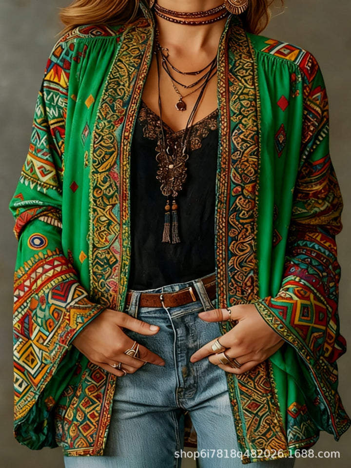 Eudocia - bestickter Kimono-Cardigan im Boho-Stil