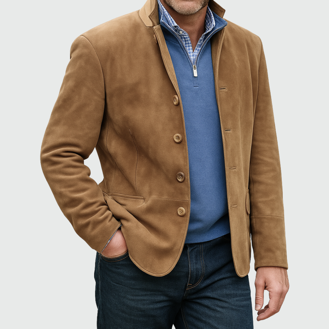 Aberley - Weiche Jacke mit durchgehender Knopfleiste