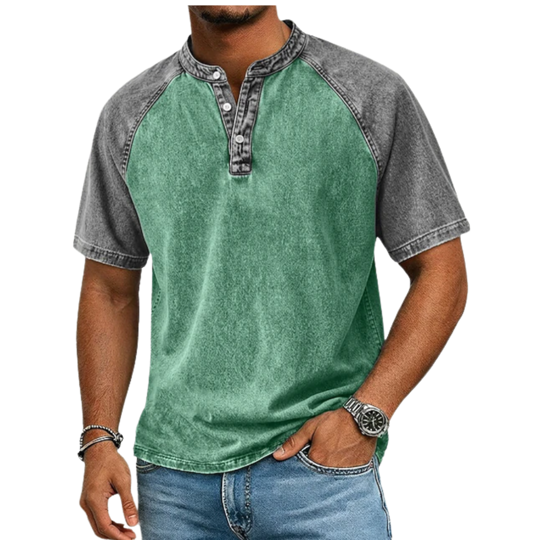 Edgehill - Henley-Shirt mit Vintage-Waschung