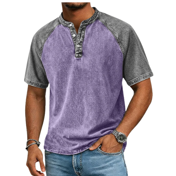 Edgehill - Henley-Shirt mit Vintage-Waschung