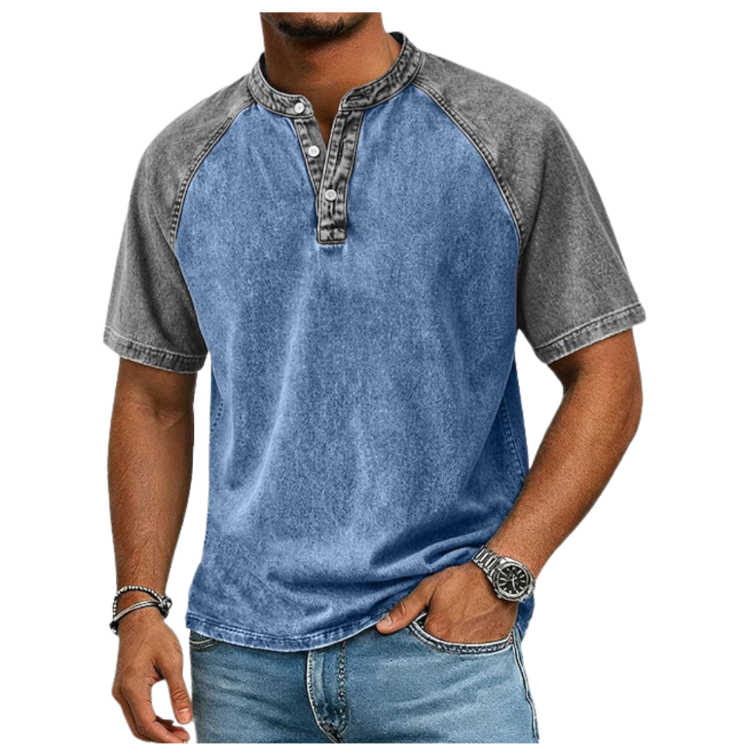 Edgehill - Henley-Shirt mit Vintage-Waschung