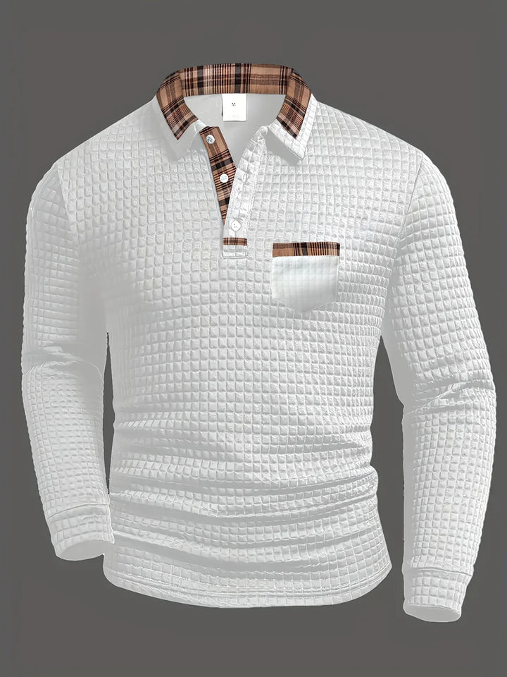 Arlen - Langärmliges Karo-Polohemd mit Soft-Touch