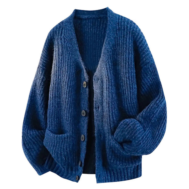 Galienne - Übergroßer Soft-Touch-Cardigan mit V-Ausschnitt