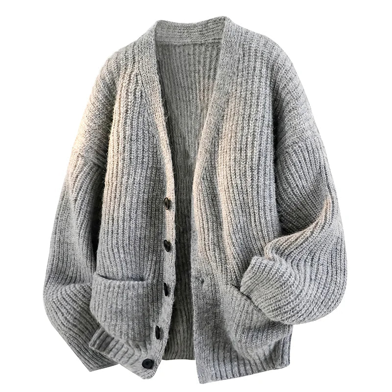 Galienne - Übergroßer Soft-Touch-Cardigan mit V-Ausschnitt