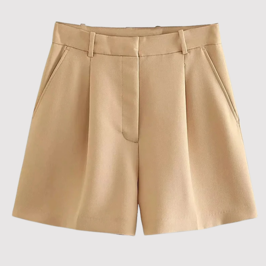 Mirelle - Maßgeschneiderte hoch taillierte Bundfalten-Shorts