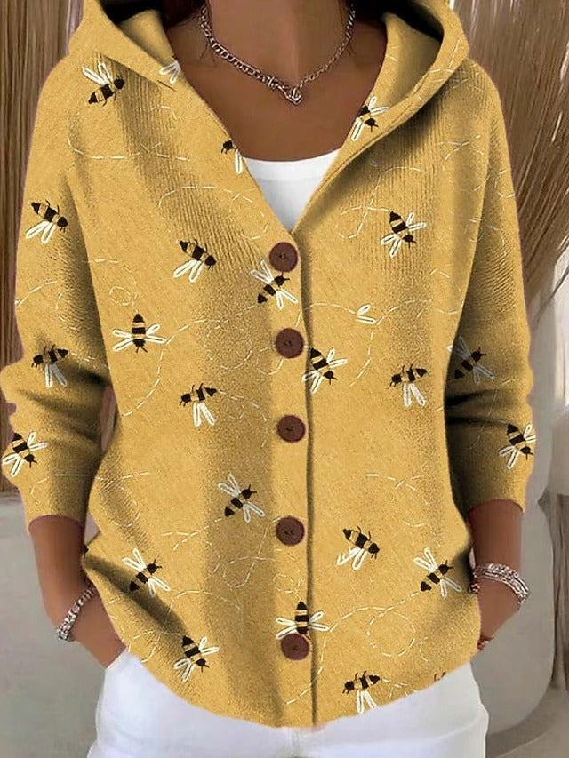 Thealyn - Colorblock-Strickjacke mit Kapuze