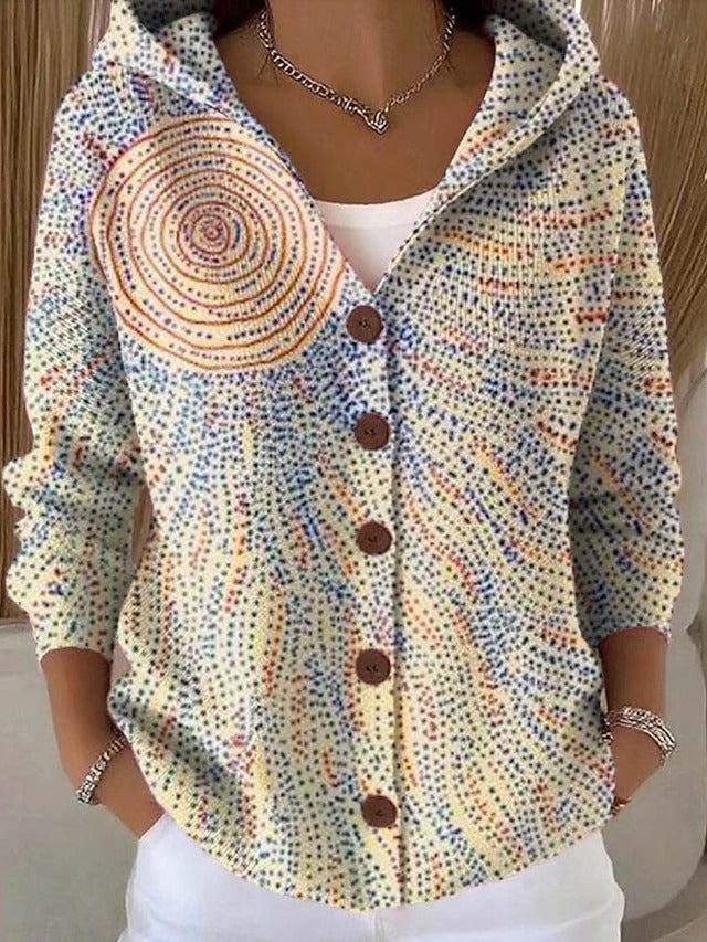 Thealyn - Colorblock-Strickjacke mit Kapuze