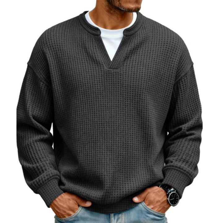 Arwel - Strukturierter Waffelstrickpullover