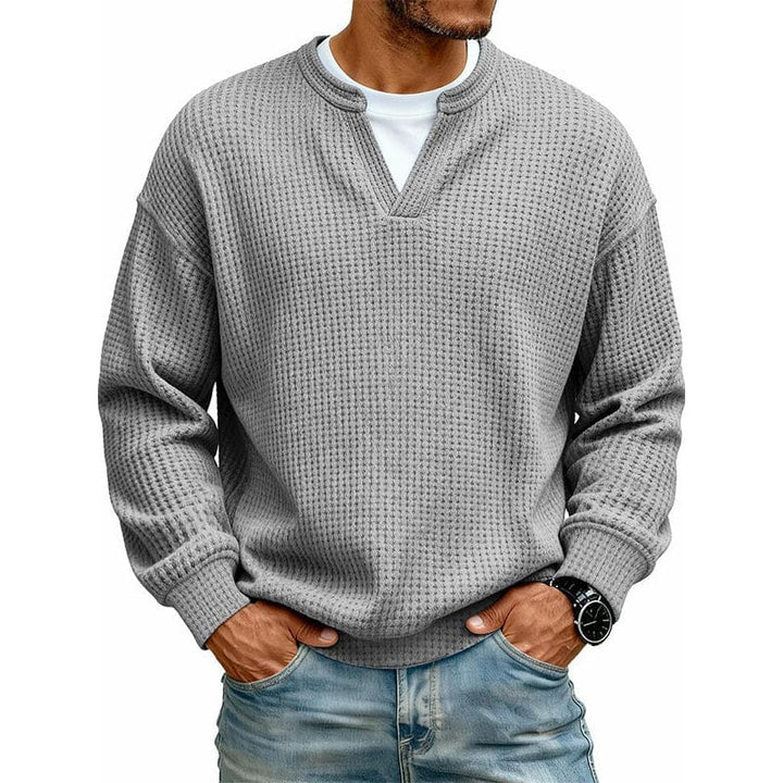 Arwel - Strukturierter Waffelstrickpullover