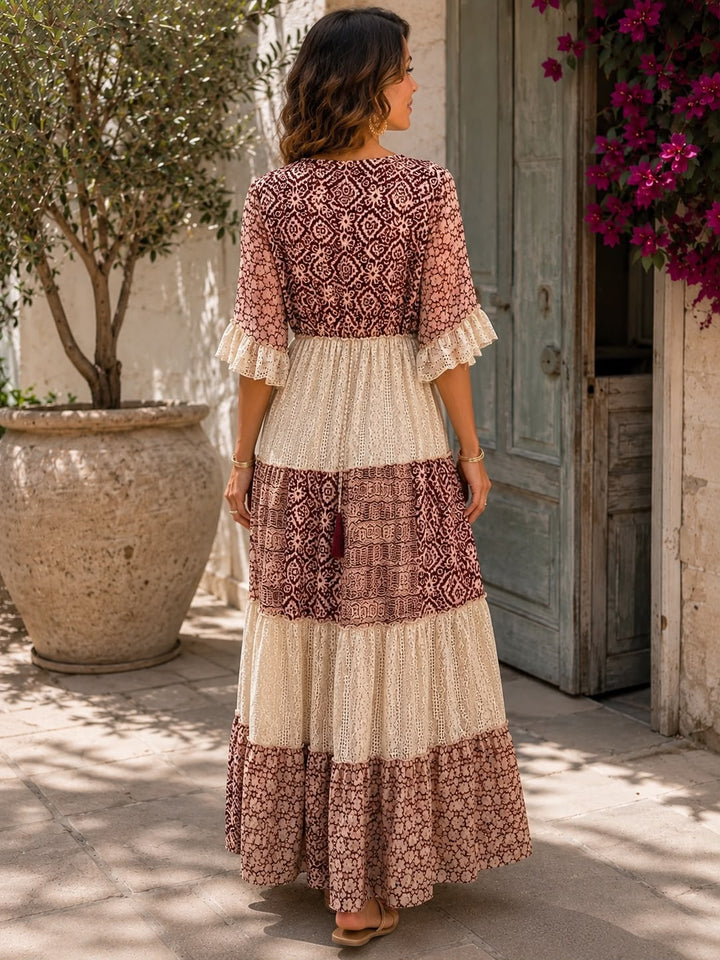 Faustine - Soft-Touch-Spitzen-Maxikleid