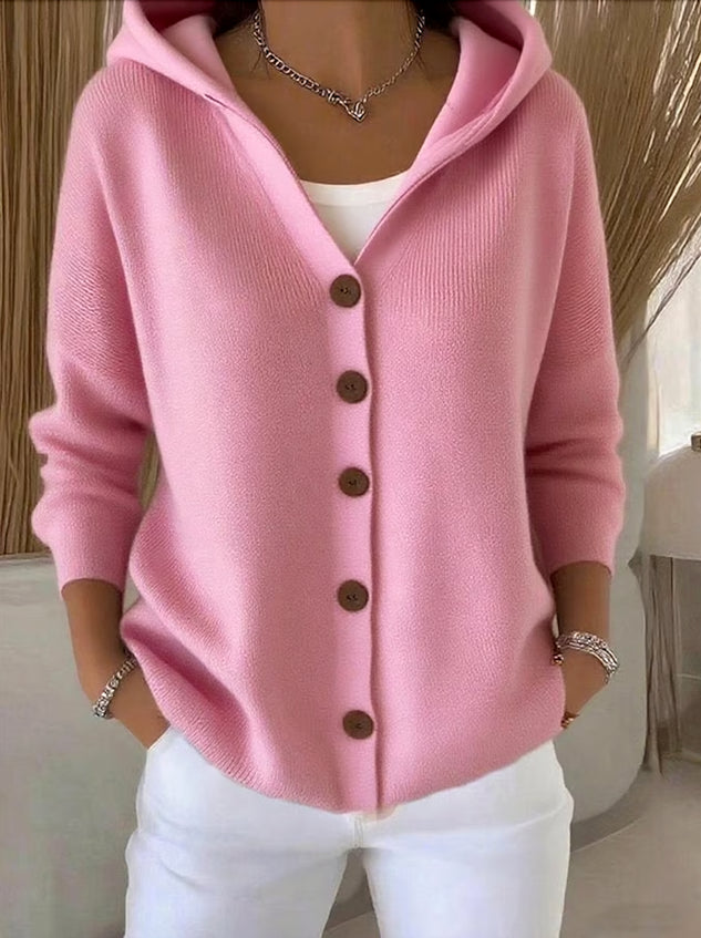 Carlotte - Kuscheliger Strick-Cardigan mit Kapuze