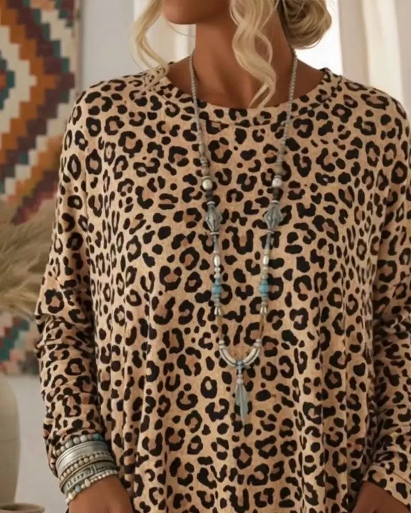 Calivelle - Softtouch-Langarmshirt mit Leopardenmuster