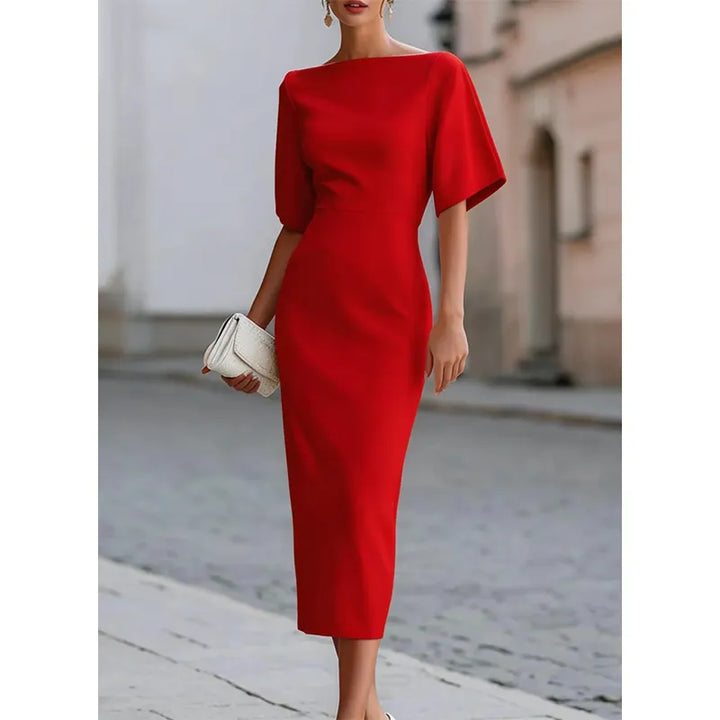 Leonelle - Elegantes Midikleid mit U-Boot-Ausschnitt