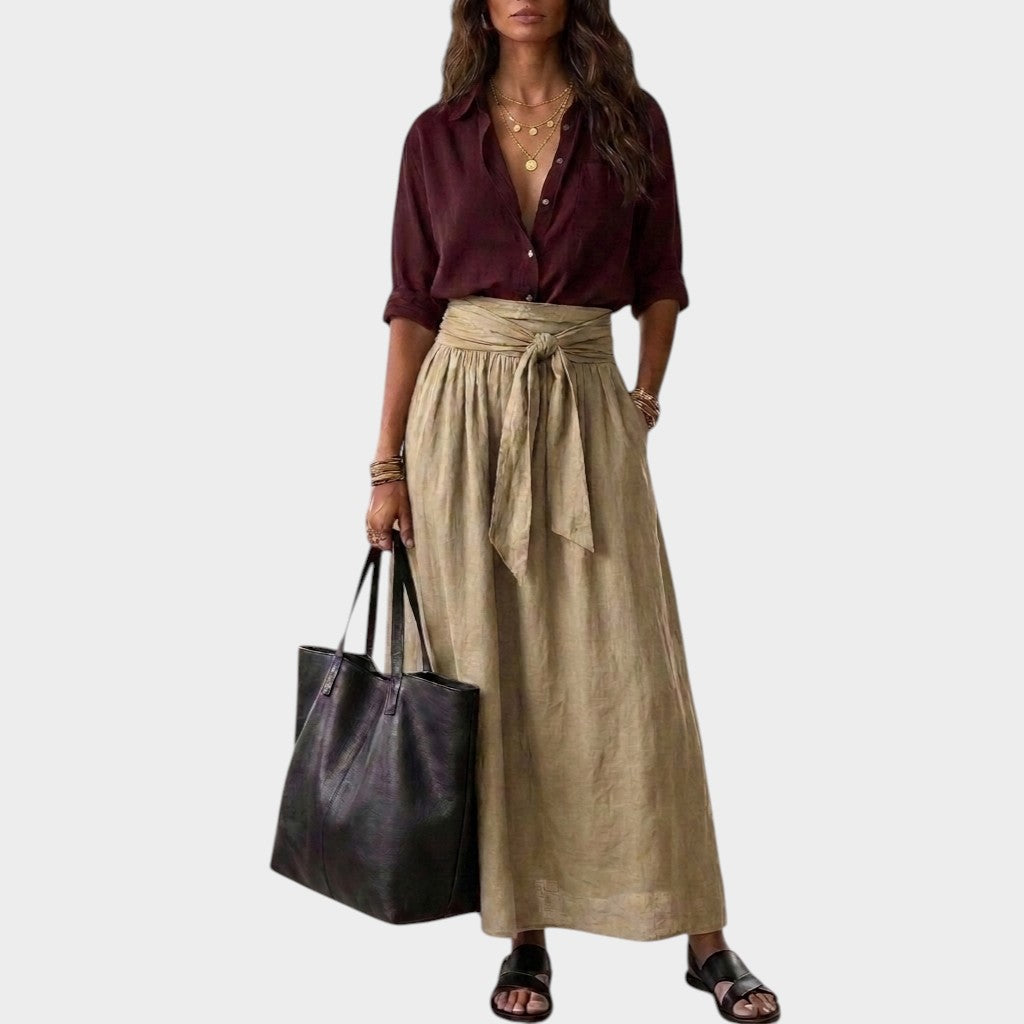 Salome - Set aus Relaxed-Fit-Bluse und Midirock