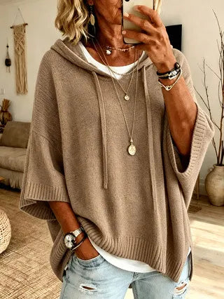 Celandria - Oversized-Kurzarm-Hoodie mit besonders weichem Griff