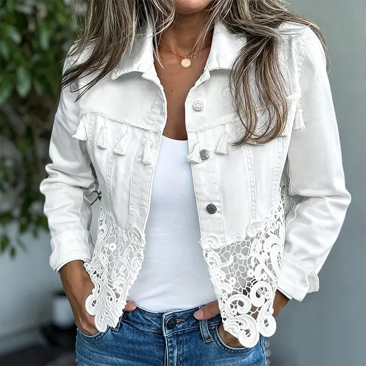 Anselia - Jacke mit Spitzenbesatz und Knöpfen
