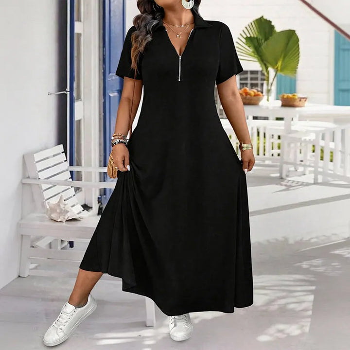 Primelle - Softtouch-Maxikleid mit Reißverschluss am Ausschnitt