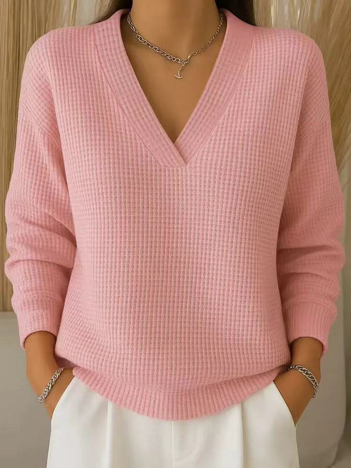 Alouina - lässiger Waffelstrickpullover