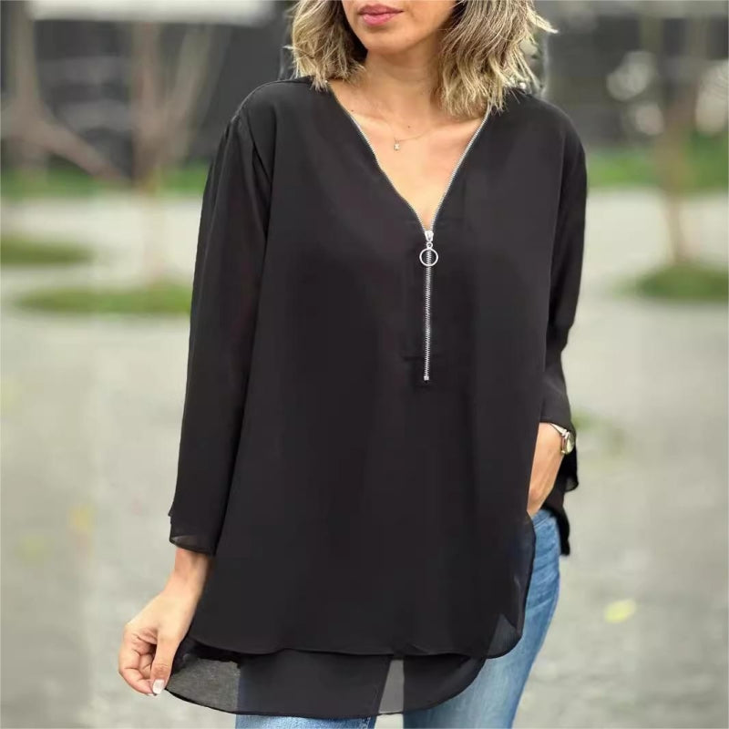 Brinavelle - Fließende Chiffon-Tunikabluse