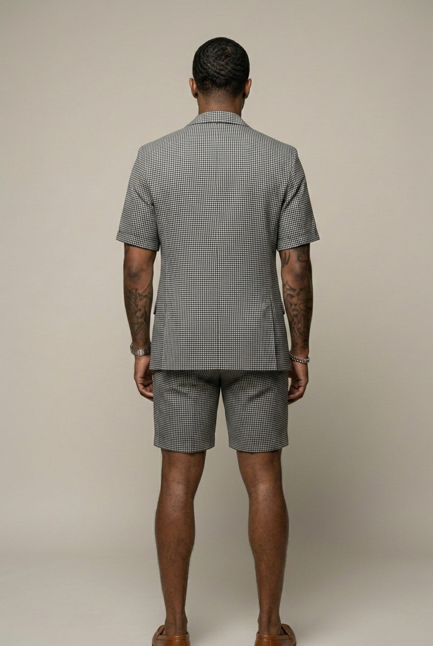 Rufus - Taillierter karierter Zweiteiler aus Blazer und Shorts