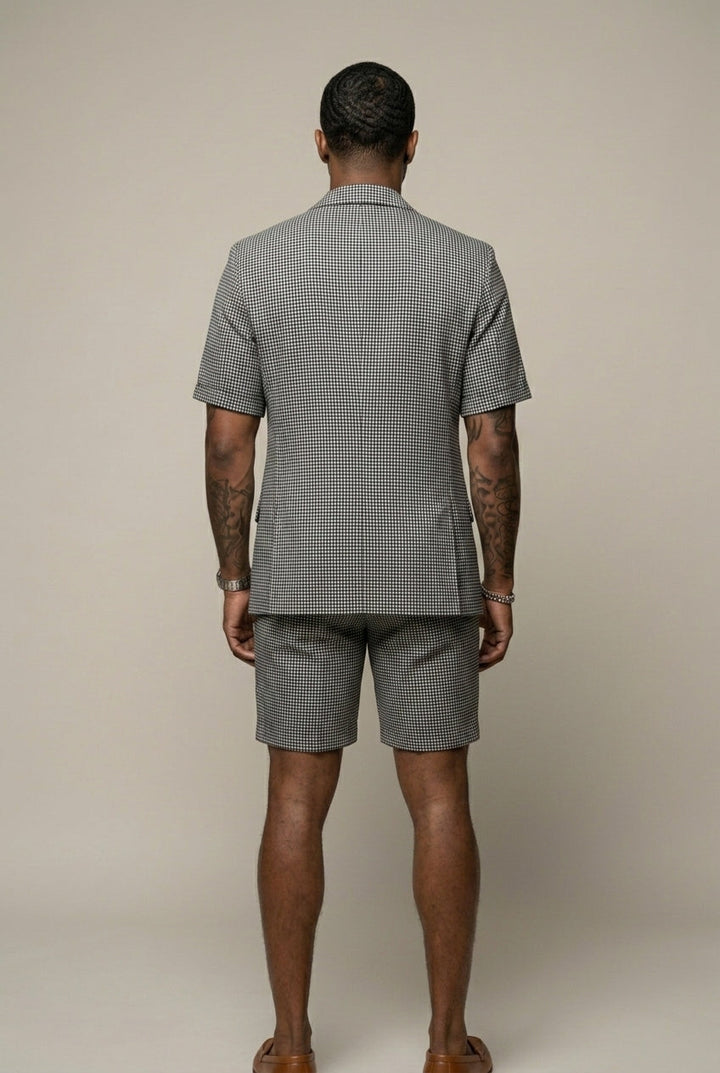 Rufus - Taillierter karierter Zweiteiler aus Blazer und Shorts