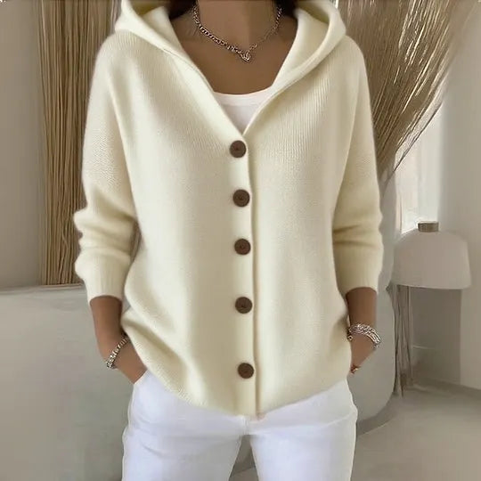 Carlotte - Kuscheliger Strick-Cardigan mit Kapuze