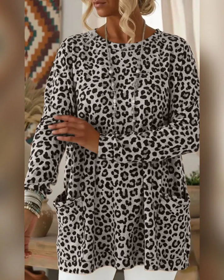 Calivelle - Softtouch-Langarmshirt mit Leopardenmuster