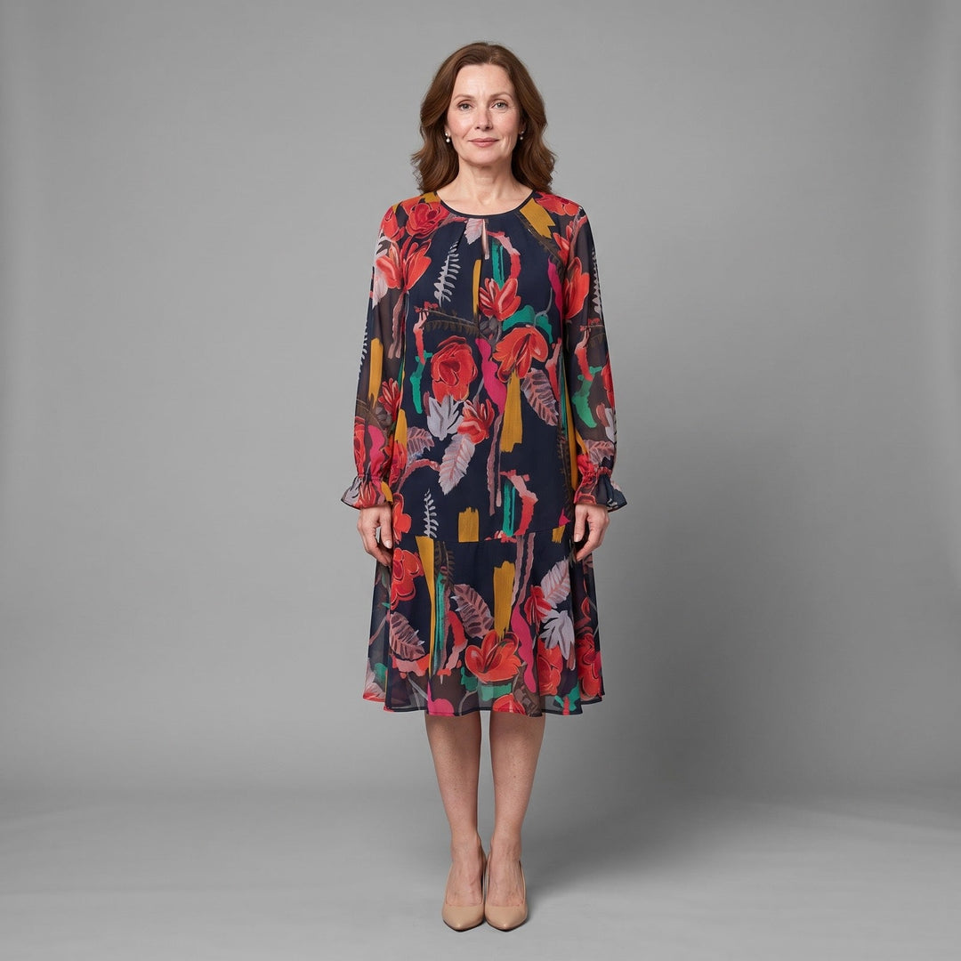 Anarose - Luftiges geblümtes Midikleid